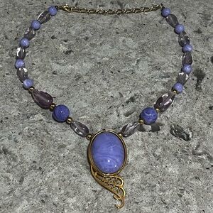 Elegant Purple and Golden bead necklace